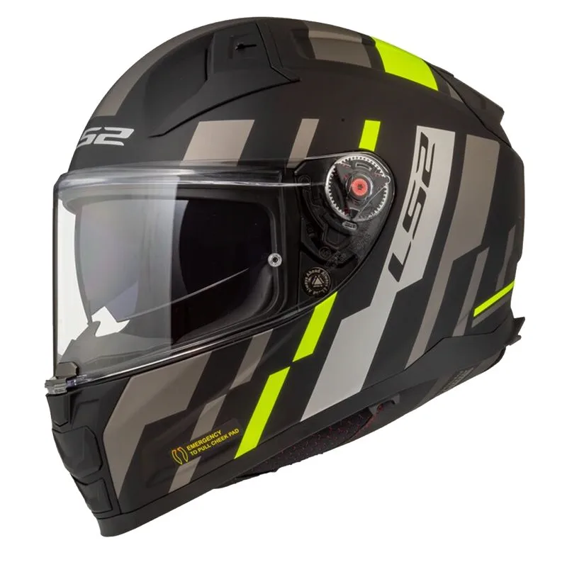 hjalm-ls2-ff811-vector-ii-tron-matt-svartgul LS2 FF811 Vector II Tron Matt Svart/Gul