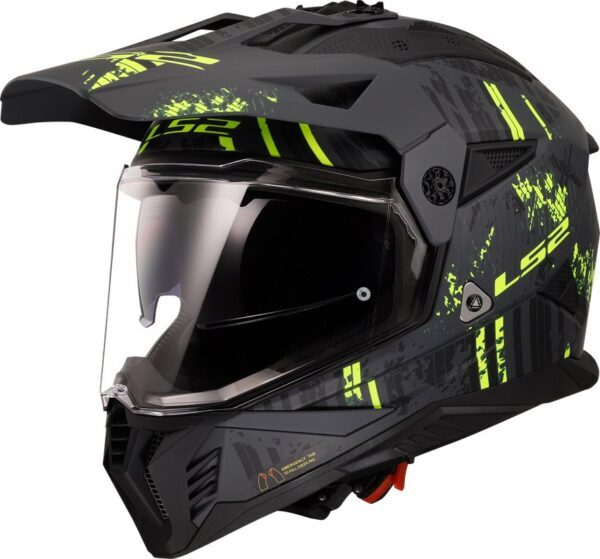 LS2 MX702 Pioneer II Crazy Matt Svart/Gul