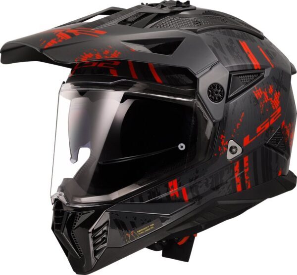 LS2 MX702 Pioneer II Crazy Svart/Röd