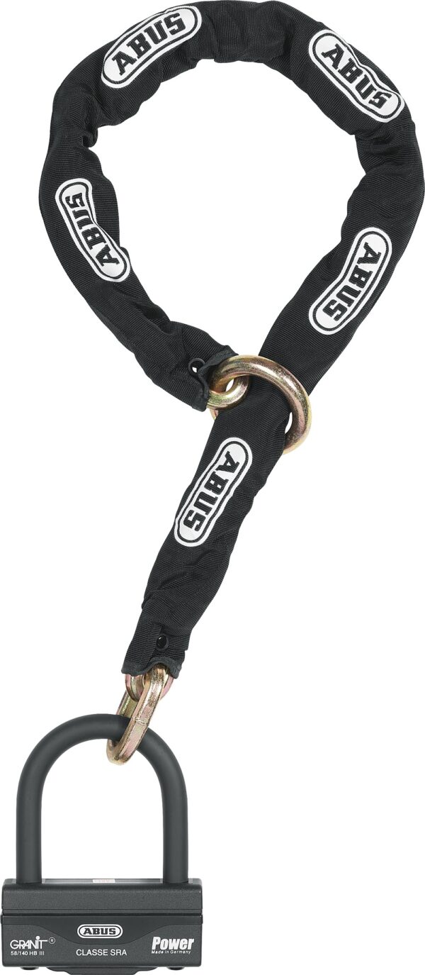 ABUS Kättinglås Granit 58/140HBIII100 + 12KS120 black loop