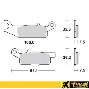 ProX Bromsbelägg fram YFM250R Raptor '08-13 (Right) + YFM700F