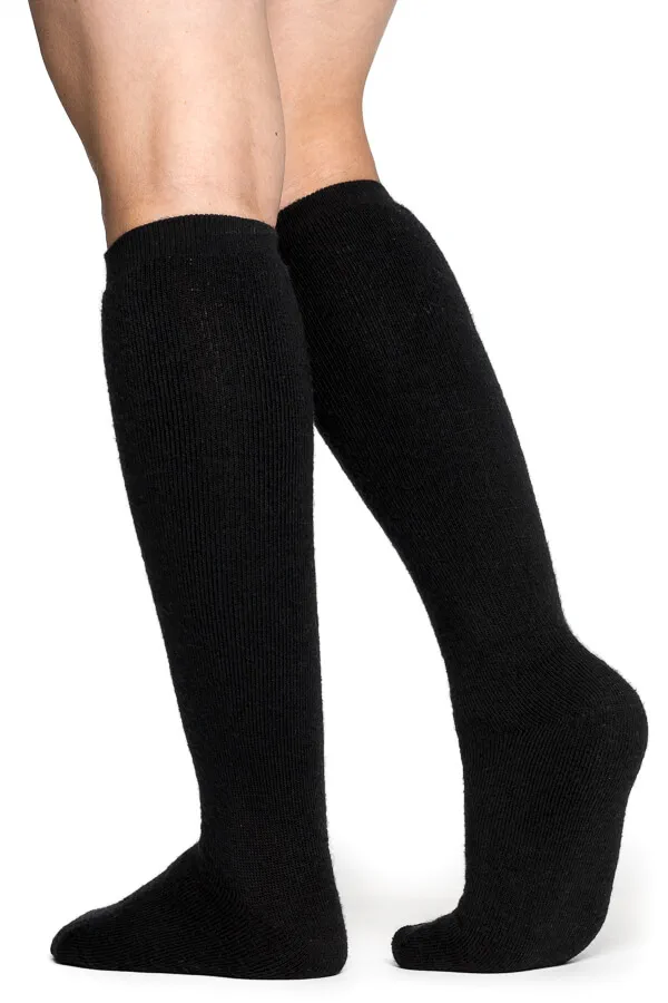 Woolpower Knähöga sockor 400 Merino svart