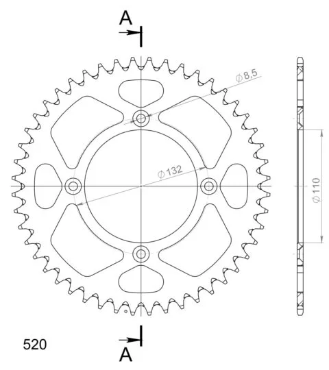 Supersprox Bakdrev Aluminium RAL-720:48 Svart