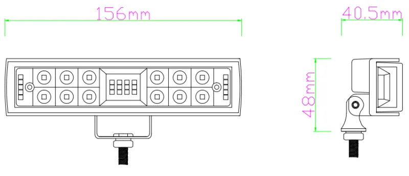 Kinwons Led Arbetsljus side shooter 24x3w 10x3w - Lampor & linser