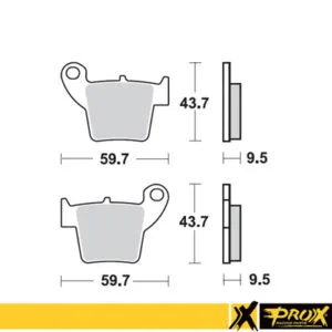 ProX Bromsbelägg bak CR125/250 '02-07 + CRF150/250/450R '02-1