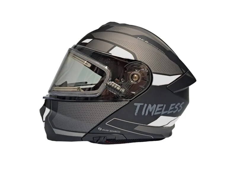 183dc2622795cf8ed7726d18d356f02f9e2d3da4_648_2510_5_1-1 Timeless Flake Techride skoterhjälm, mattsvart/vit