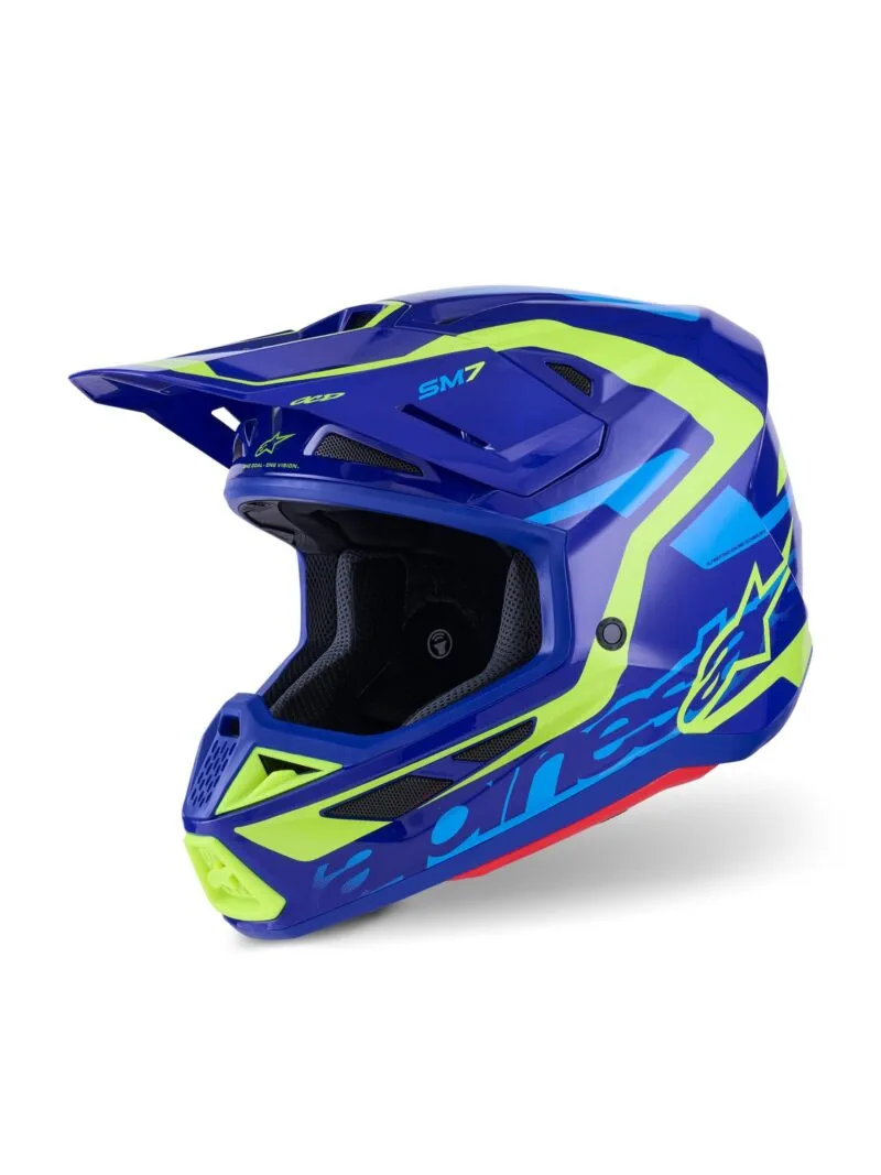 Alpinestars Hjälm S-M7 Deed Blå/Fluo Gul