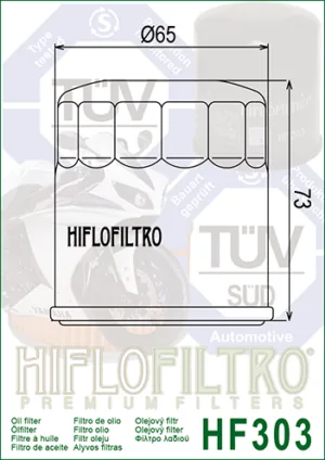 HiFlo oljefilter HF303C krom