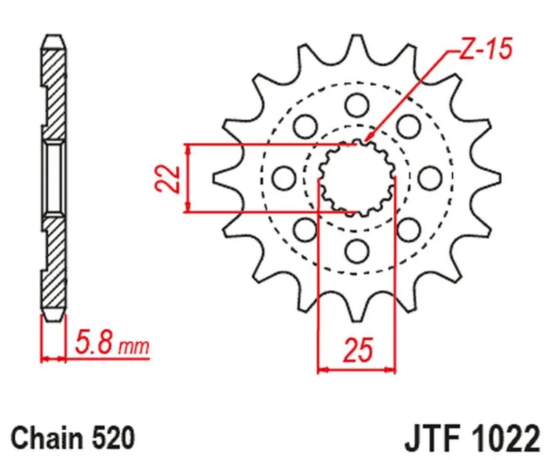 JT Framdrev JTF1022.15 - JT Sprockets
