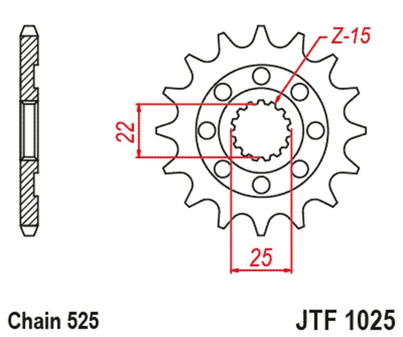 JT Framdrev JTF1025.15 - JT Sprockets