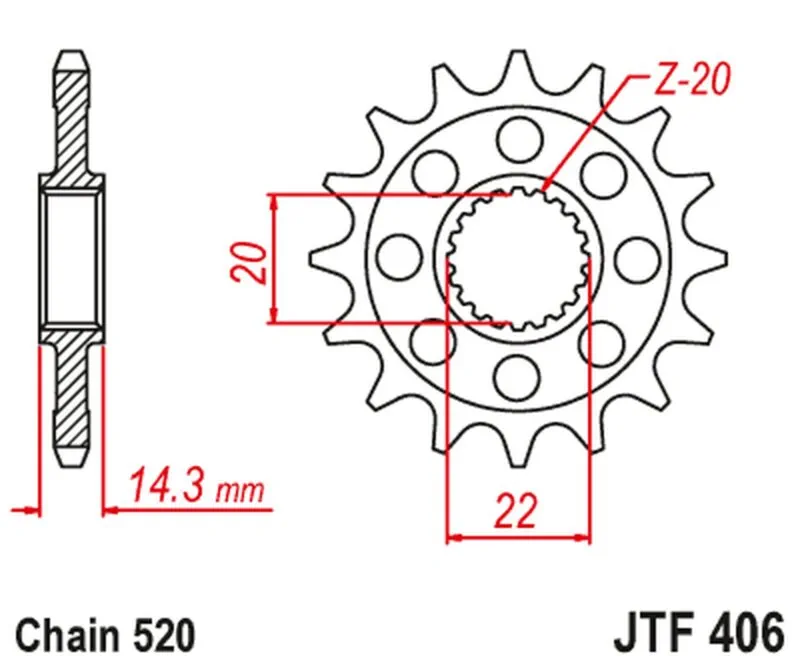 JT Framdrev JTF406.16RB - JT Sprockets