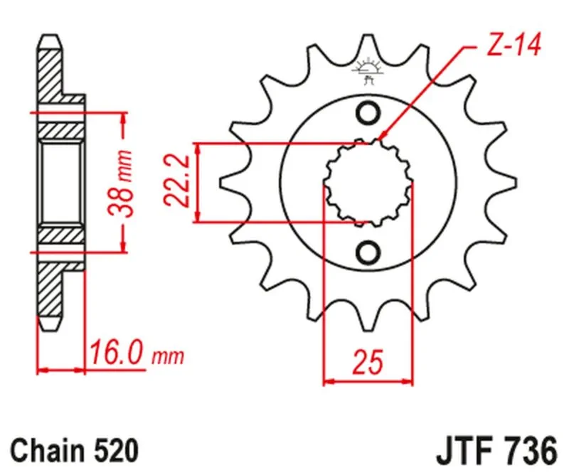 JT Framdrev JTF736.15RB - JT Sprockets