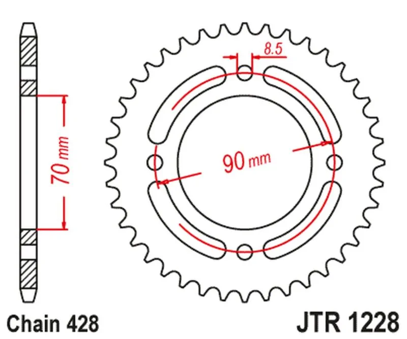 JT Bakdrev JTR1228.34 - JT Sprockets