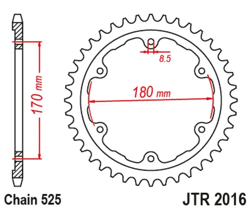JT Bakdrev JTR2016.44 - JT Sprockets