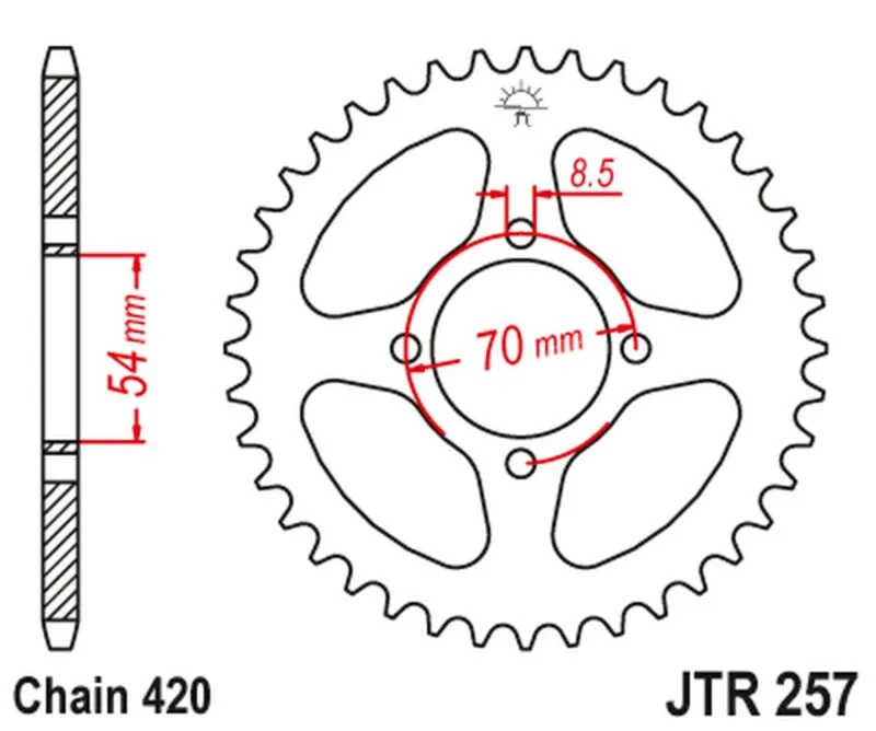 JT Bakdrev JTR257.30 - JT Sprockets