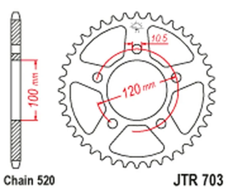 JT Bakdrev JTR703.43 - JT Sprockets
