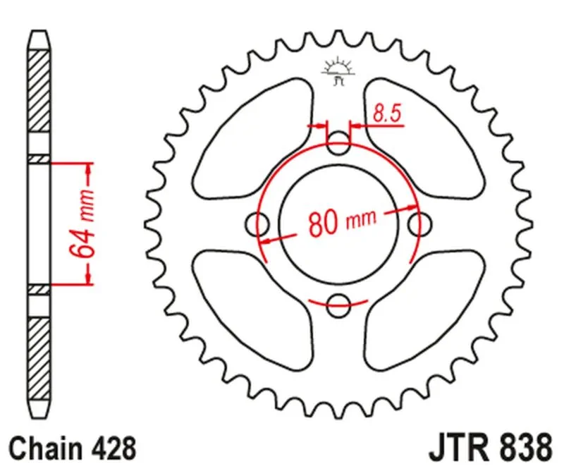 JT Bakdrev JTR838.54 - JT Sprockets
