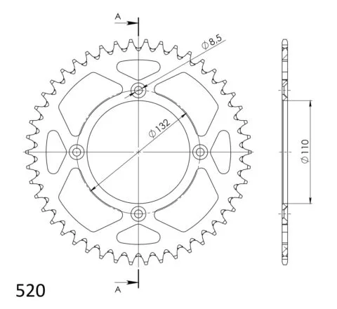 Supersprox Bakdrev Aluminium RAL-720:46 Svart