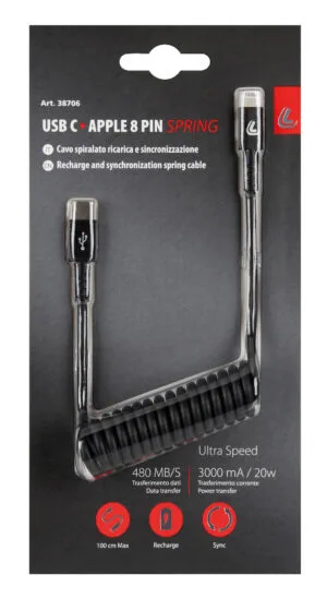 Optiline Usb-C to Apple 8Pin 1M Recoile Cable 38706