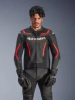 Alpinestars Skinnjacka GP Force v2 Svart/Fluo Röd