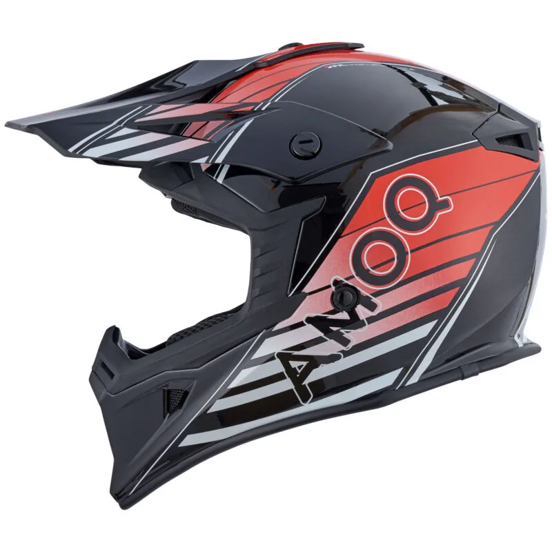 AMOQ Meteor V2 Helmet Axis Svart/Röd glansig