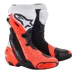 Alpinestars Stövel Supertech R Vented v2 Svart/Vit/Fluo Röd
