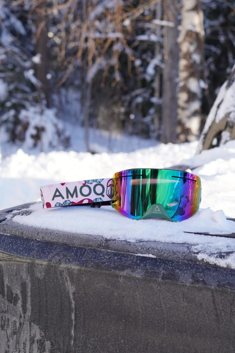 AMOQ Vision Vent+ Magnetic Skoterglasögon Tropical - Green Mirror