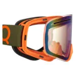 AMOQ Vision Vent+ Magnetic Skoterglasögon Military Green/Orange - Gold Mirror