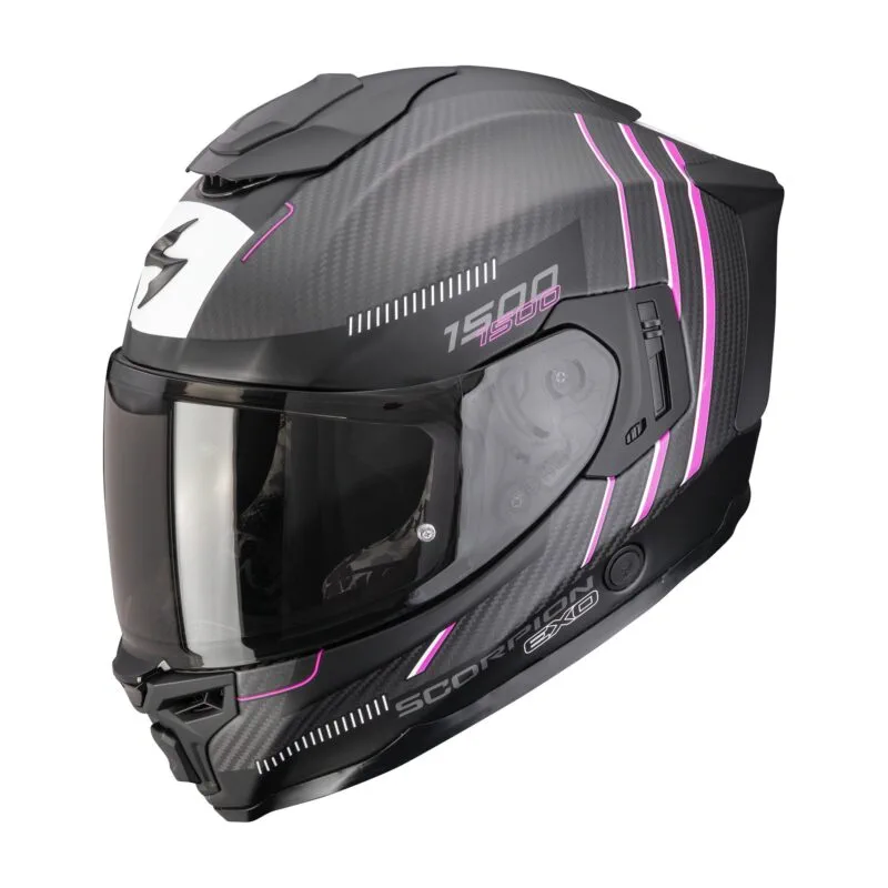649-26126_1 SCORPION Helmet EXO-1500 CARBON AIR ZITY Matt Black-Pink