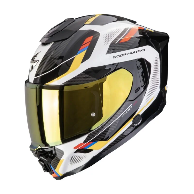 649-26136_1 SCORPION Helmet EXO-1500 AIR SLEEK White-Blue-Yellow
