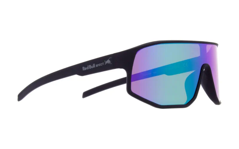 674-23001a Spect Red Bull Dash Sunglasses Matt Black w Blue-Green Mirror