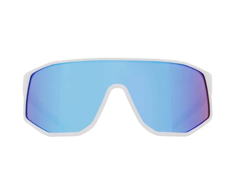 674-25001B Spect Red Bull Dash Sunglasses Shiny White-Blue w Smoke Blue Mirror lens