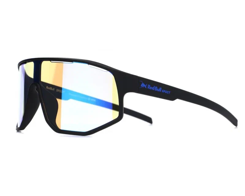 Spect Red Bull Dash Pro Sunglasses Soft Black w Photochromic Blue Mirror lens