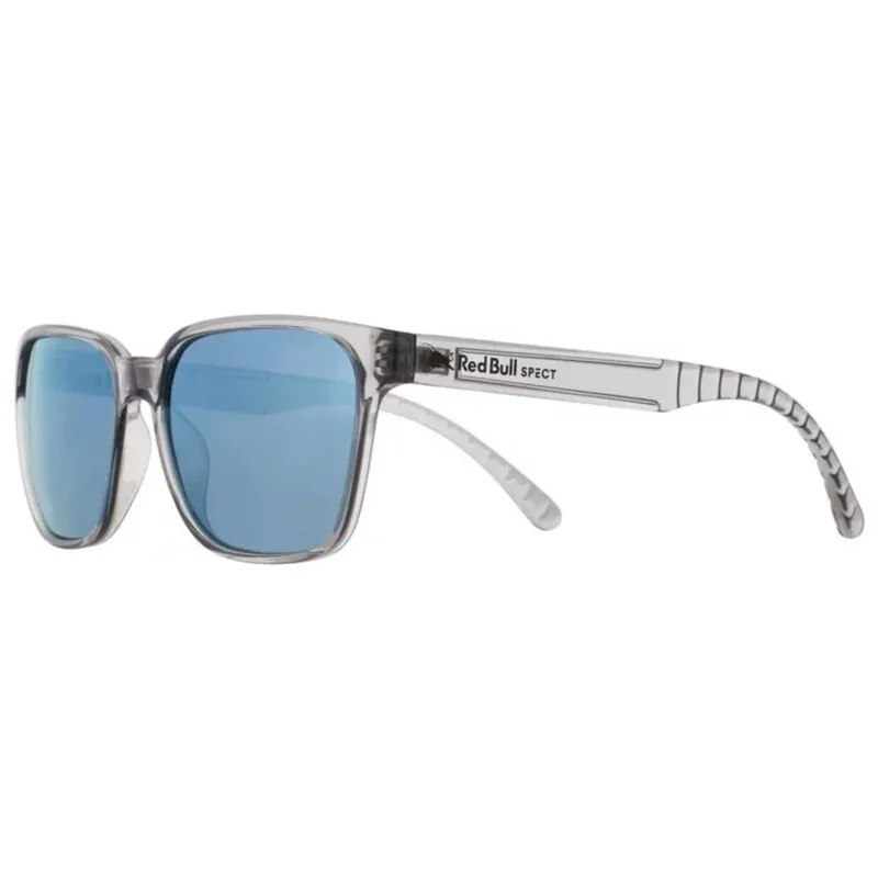 674-25007 Spect Red Bull Eliot Sunglasses Shiny X'tal Grey w Blue Grey Mirror lens