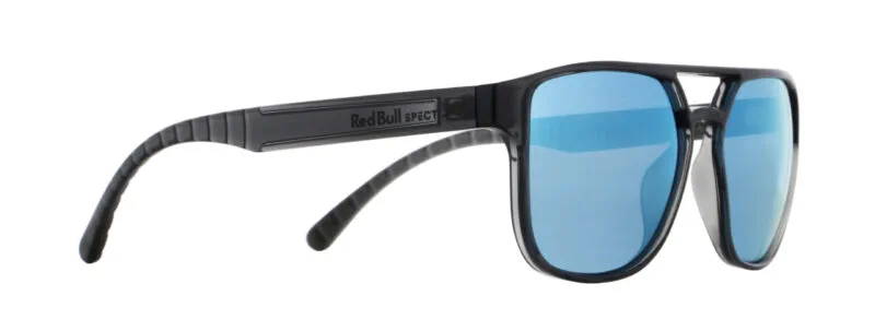 674-25014b Spect Red Bull Elroy Sunglasses Shiny X'tal Dk Grey w Blue Grey Mirror lens