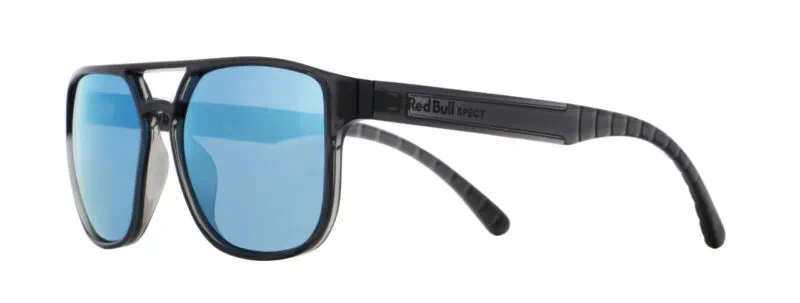 Spect Red Bull Elroy Sunglasses Shiny X'tal Dk Grey w Blue Grey Mirror lens