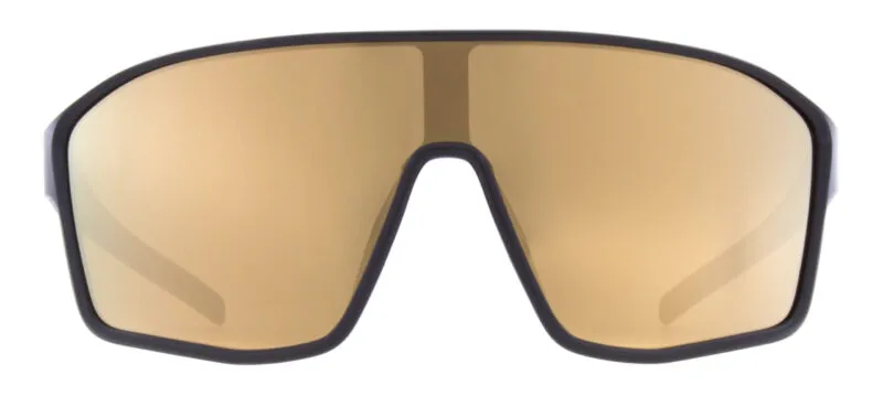 674-25020 Spect Red Bull Daft Sunglasses Shiny Black w Smoke Gold Mirror lens