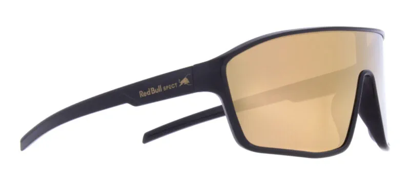 674-25020b Spect Red Bull Daft Sunglasses Shiny Black w Smoke Gold Mirror lens