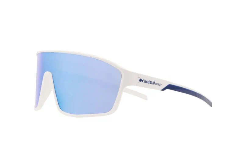Spect Red Bull Daft Sunglasses Shiny White/Blue w Smoke Blue Mirror lens