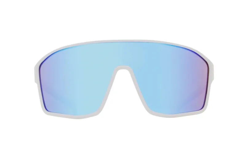 674-25022d Spect Red Bull Daft Sunglasses Shiny White/Blue w Smoke Blue Mirror lens