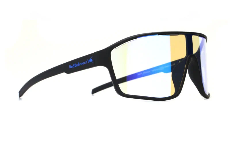Spect Red Bull Daft Pro Sunglasses Soft Black w Photochromic Blue Mirror lens