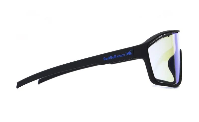 Spect Red Bull Daft Pro Sunglasses Soft Black w Photochromic Blue Mirror lens