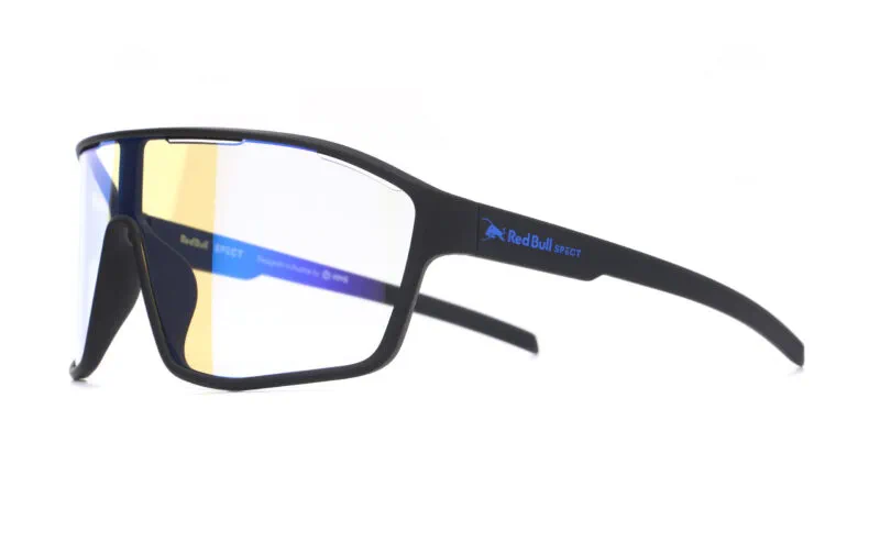 Spect Red Bull Daft Pro Sunglasses Soft Black w Photochromic Blue Mirror lens