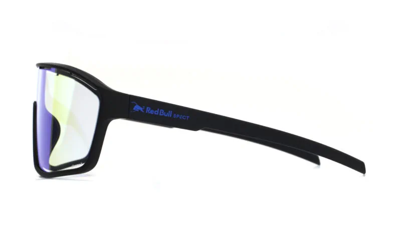 Spect Red Bull Daft Pro Sunglasses Soft Black w Photochromic Blue Mirror lens