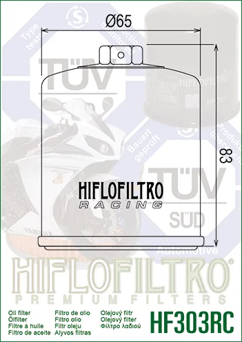 HiFlo oljefilter HF303RC (Racing 17mm)