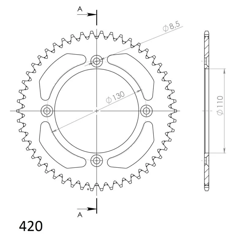 78e44bcb03a093530a64a6ce6d7937b84fc14300_27_3_209_52_2_1 Supersprox Alu Bakdrev HO CR80/85/150 Röd 52