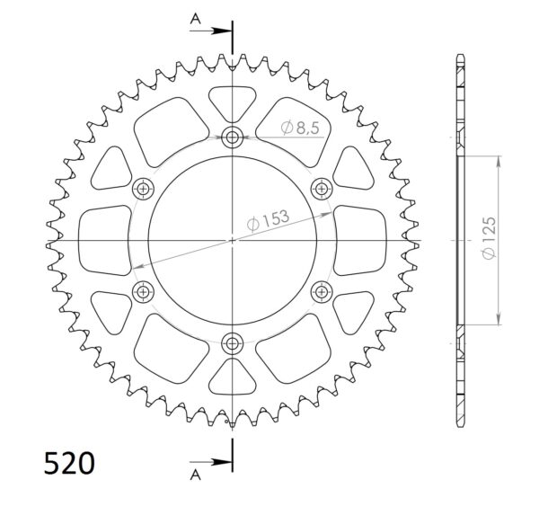 Supersprox Bakdrev Aluminium RAL-210:49 Svart
