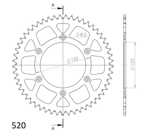 Supersprox Bakdrev Aluminium RAL-210:49 Svart