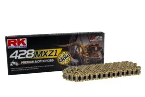 RK GB428MXZ1 Offroad/Street Kedja Guld +CL (clip kedjelås)