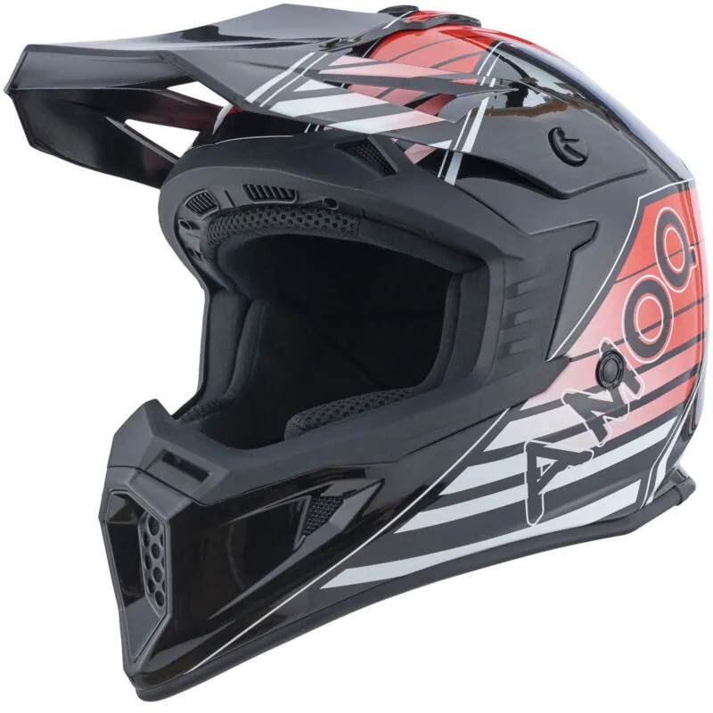AMOQ Meteor V2 Helmet Axis Svart/Röd glansig
